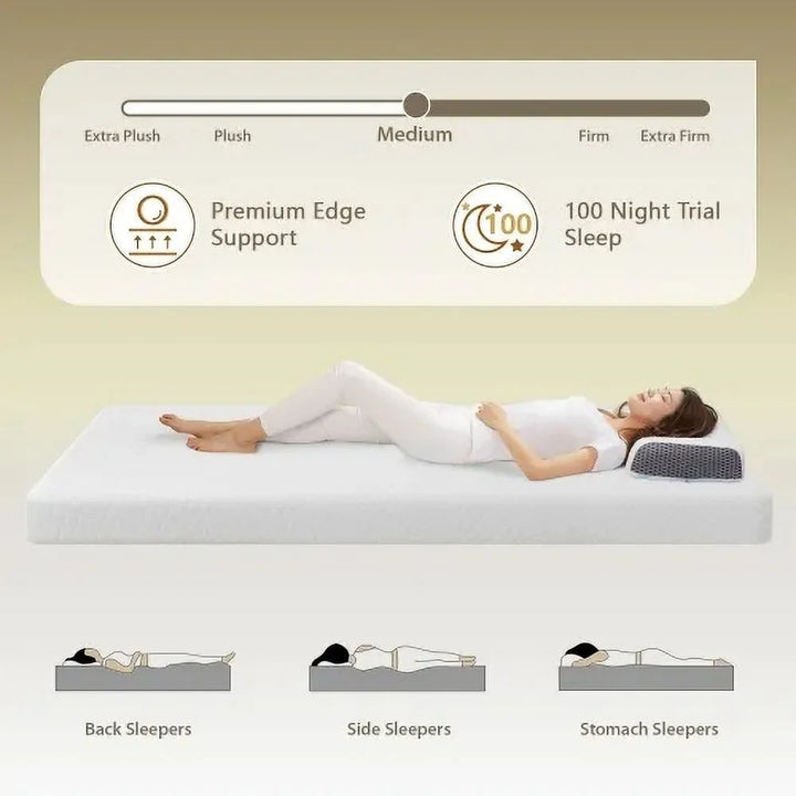 5/6 Inch Full Size Gel Memory Foam Mattress for a Cool Sleep & Pressure Relief, Medium Firm Comfort Supportive Pad Mattresses for Motion Isolation, Bed in a Box, Certipur-Us Certified