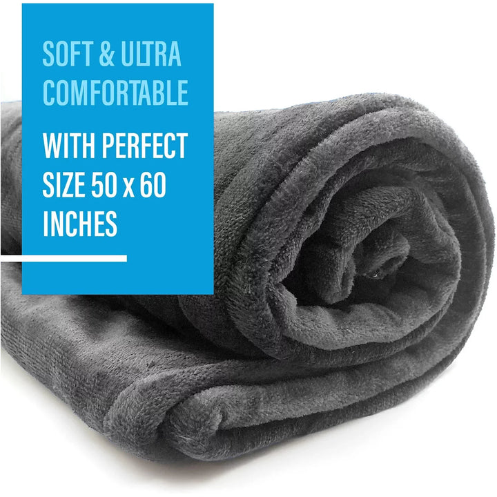 Electric Throw Blanket 50" X 60" , 10 Heating Levels, 8 Hours Auto-Off, Luxuriously Soft, Machine Washable, Gray