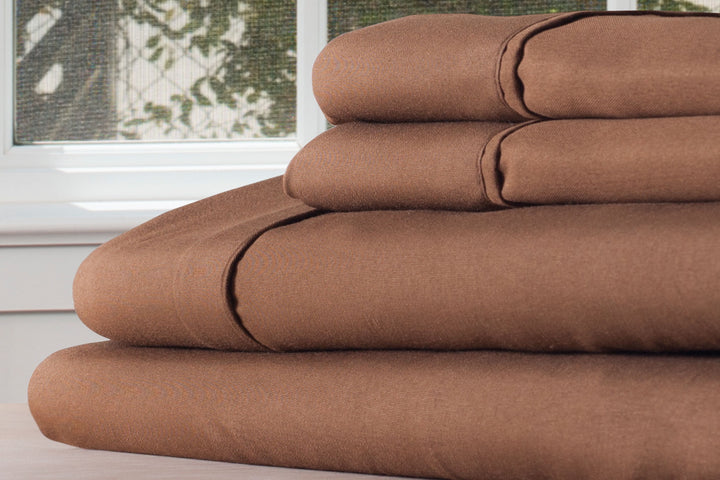 Series Microfiber Bed Sheet Set, Brown, Twin