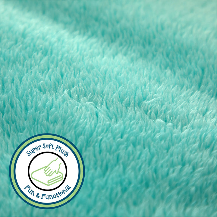 Soft, Teal, Oversized, Fuzzy Throw Blanket for Kids, 72 X 50 Inches