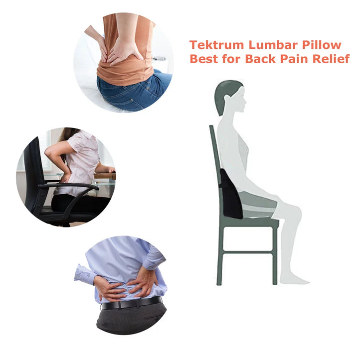 Back Support Orthopedic Lumbar Pillow, Black