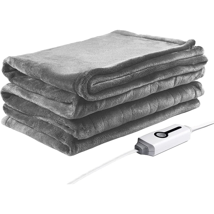 Electric Heated Blanket Throw Light Grey