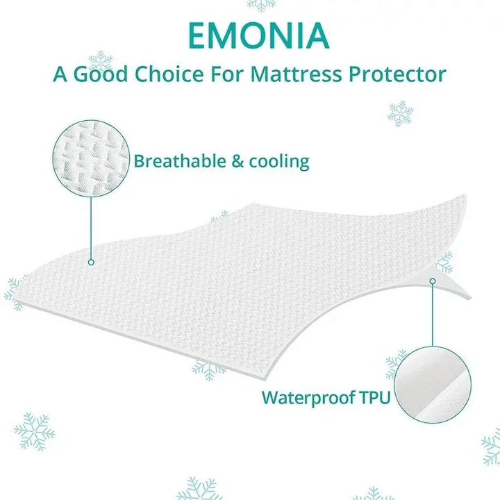 100% Waterproof Mattress Protector Queen Size Premium Viscose from Bamboo 3D Air Cooling Mattress Pad Cover for Bed Ultra-Soft Breathable Noiseless with 8''-21'' Deep Pocket (White, Queen)