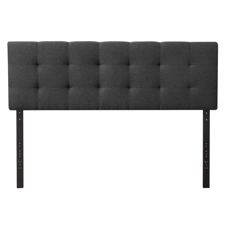 Eugene Square Tufted Upholstered Headboard, King/Cal King, Charcoal