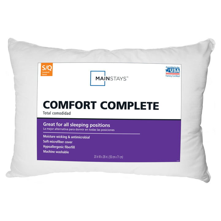 (2 Pack)  Comfort Complete Bed Pillow, Standard/Queen