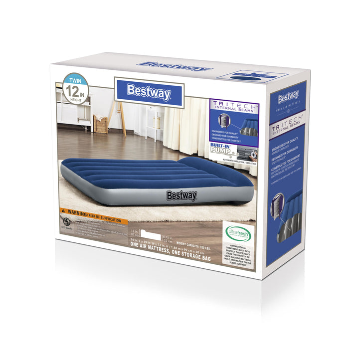 12" Tritech Twin Air Mattress with Built-In Pump