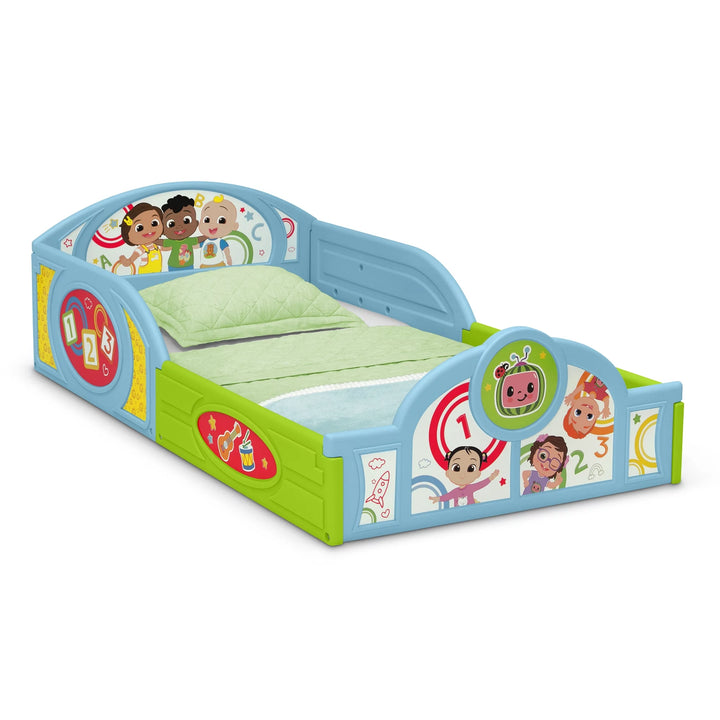 Sleep and Play Toddler Bed with Built-In Guardrails by , Blue/Multi