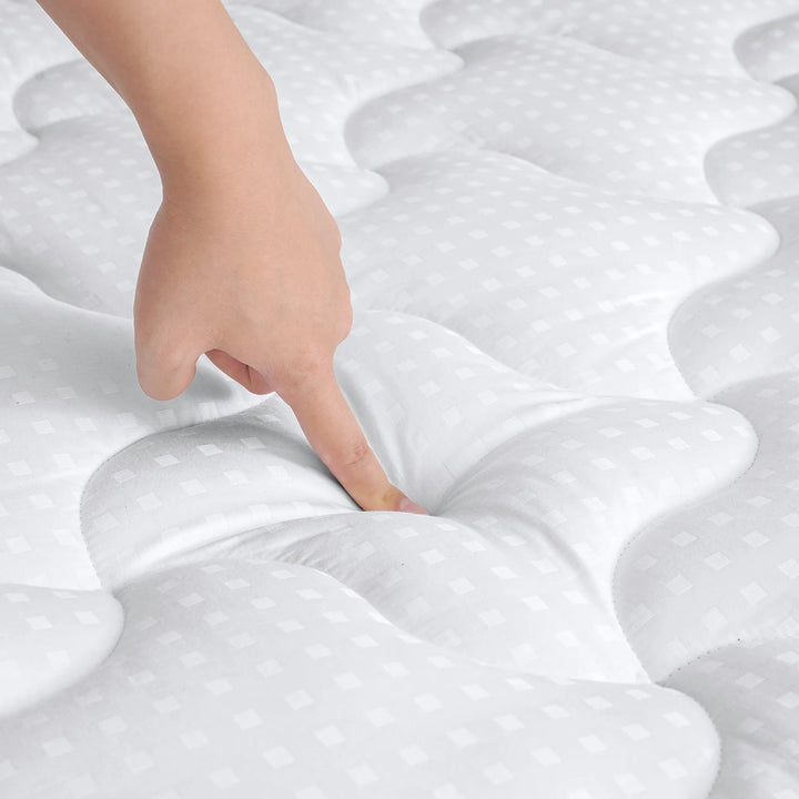 Queen Size Mattress Pad, 400TC Cotton Pillow Top Mattress Cover, Quilted Fitted Mattress Protector with 8-21" Deep Pocket, Cooling Mattress Topper (60X80 Inches, White)