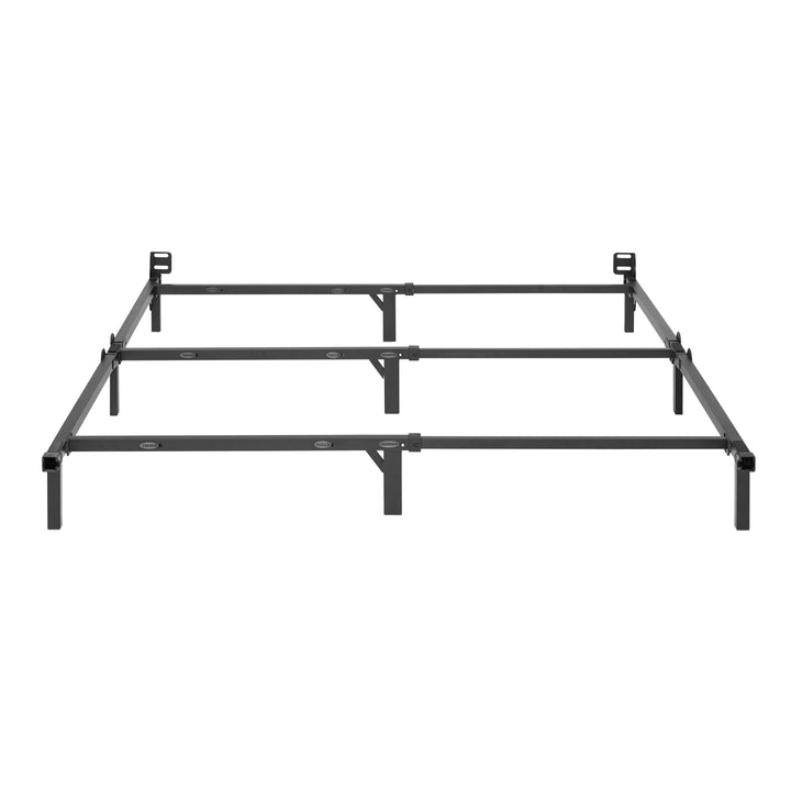 7" Adjustable Metal Bed Frame, Black, Adjusts Twin - Queen, Box Spring Required