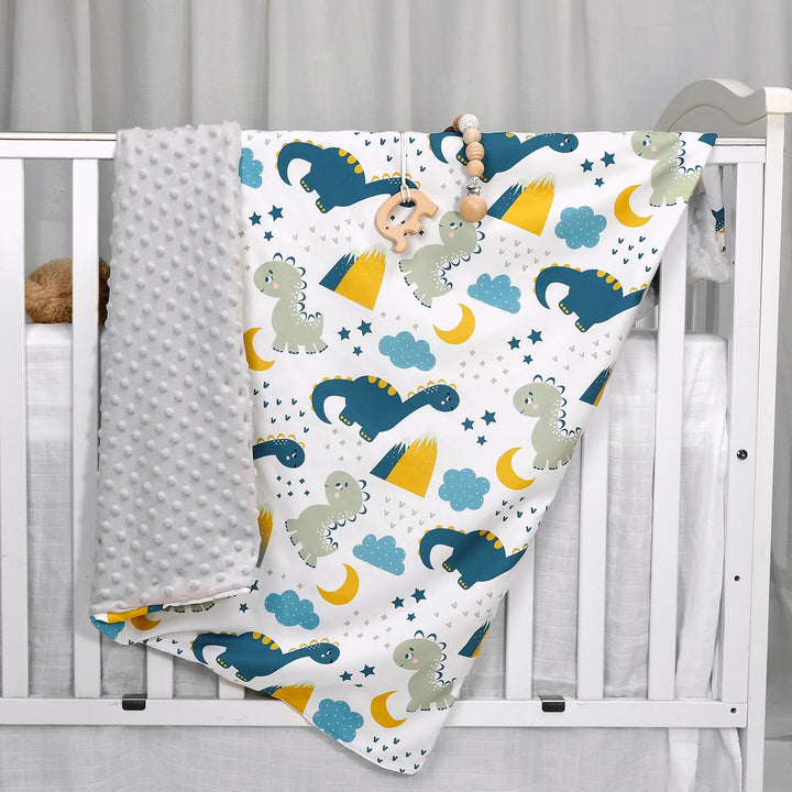 Blanket Unisex Newborn, Ultra Soft Minky with Double Layer Dotted Backing Receiving Dinosaur Blankets, for Toddler Infant Baby Nursery Bed Blankets Stroller Crib Shower Gifts, 30"X 40"