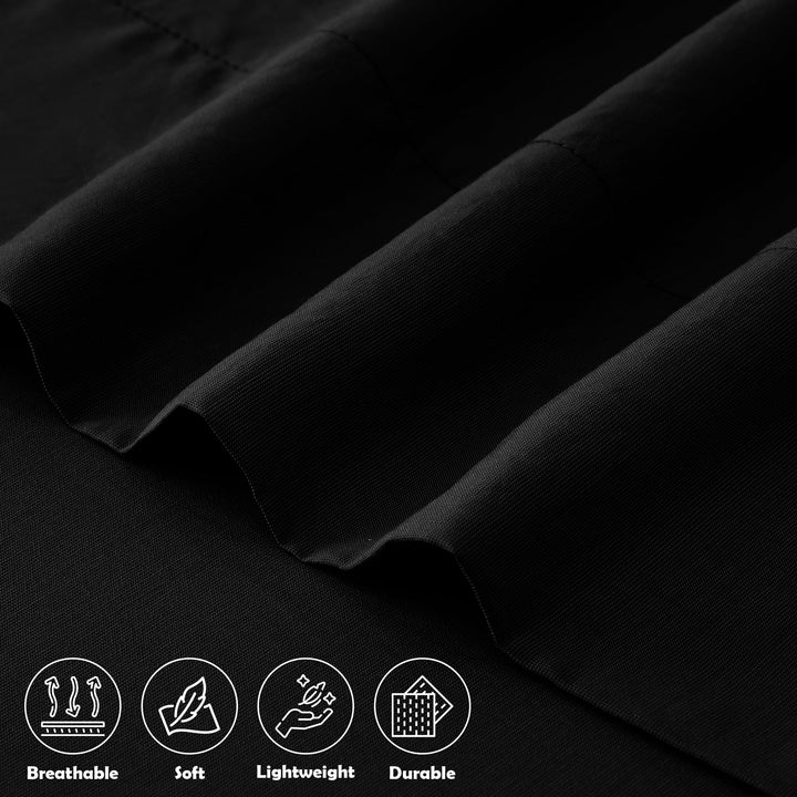 Lux Decor Collection Rayon from Bamboo Sheets King Size - 4 Piece Cooling Bed Sheets Set, Black