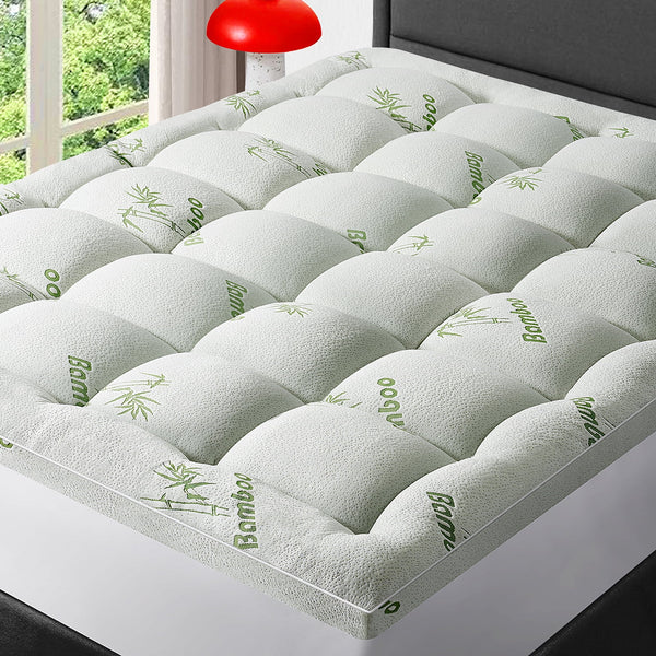 Bamboo Extra Thick Queen Mattress Topper for Back Pain,1000 GSM Quilted Fitted Mattress Pad Pillow Top Mattress Cover with Deep Pocket up to 21 Inches (60 * 80 In)