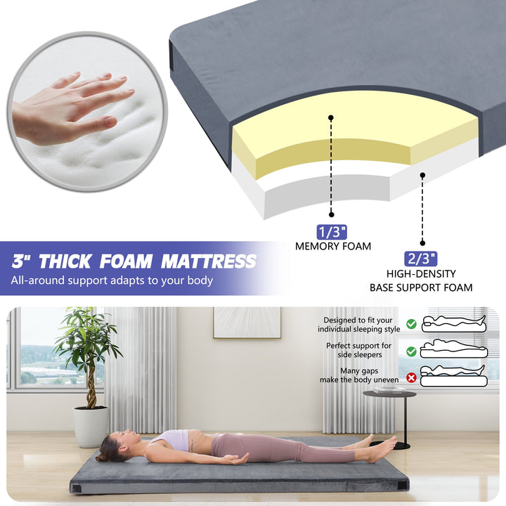 Certipur-Us Memory Foam Camping Mattress Pad, Portable Foam Sleeping Pad for Camping, Car, Tent SUV Kids Mattress