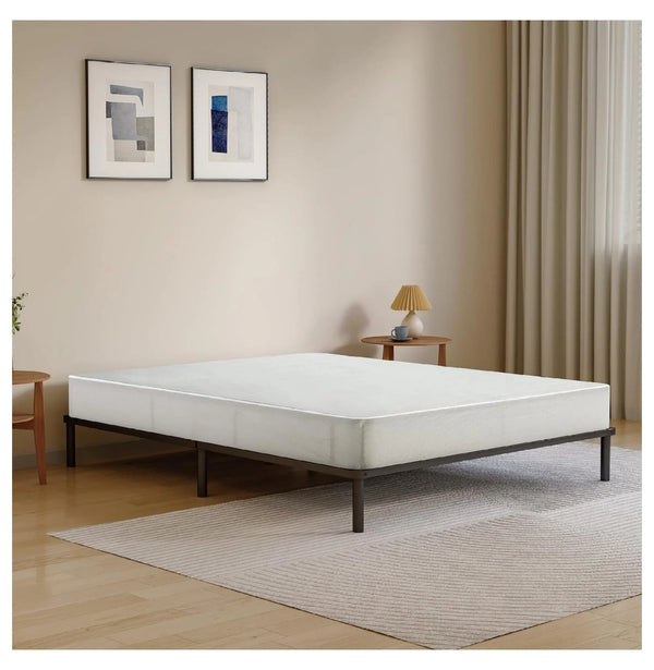 7.5 Inch Metal Box Spring with Fabric Cover, Sturdy Mattress Foundation, Strong Steel Metal Frame, Easy Assembly,