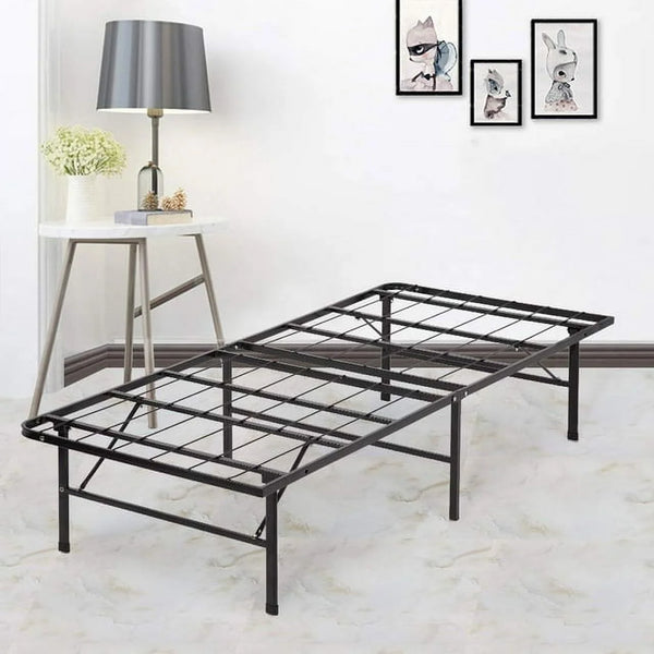 Bed Frame Twin Metal Base Mattress Foundation Heavy Duty Steel Replaces Box Spring,Black