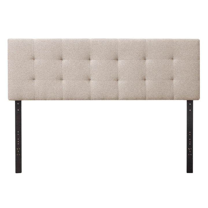 Eugene Square Tufted Upholstered Headboard, King/Cal King, Beige