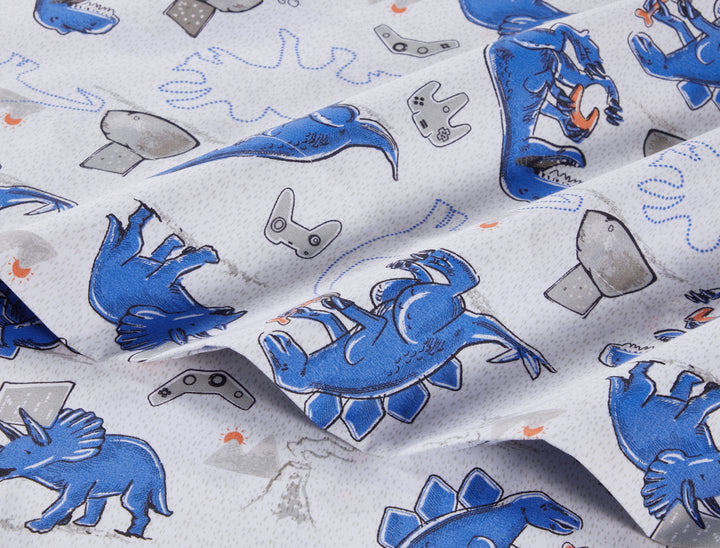 Kids Soft Microfiber Sheet Set, Dino Gamer, Twin, 3 Pieces, Easy Care