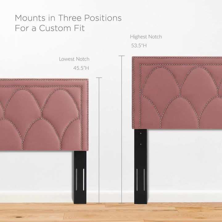 Greta Modern Performance Velvet Twin Headboard in Dusty Rose