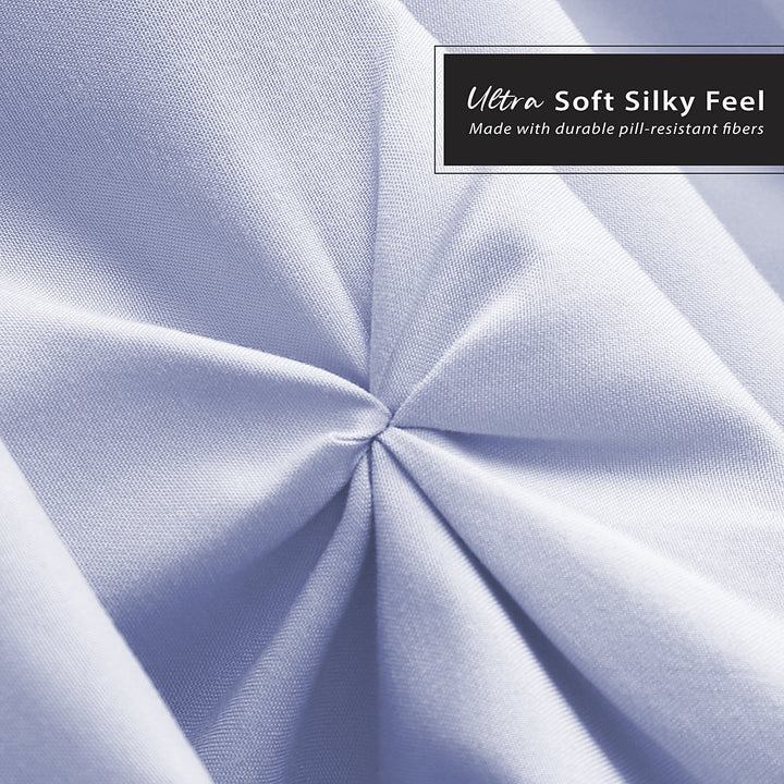 14" Tailored Pinch Pleated Bed Skirt - Hotel Luxury Double Brushed Microfiber Pintuck Decorative Dust Ruffle, Queen, Ice Blue