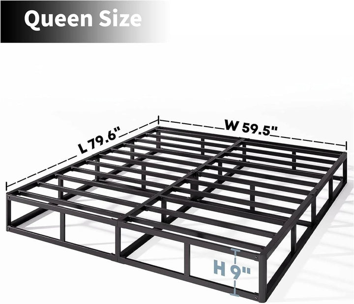 Queen Box Spring 9 Inch High Profile Strong Metal Frame Mattress Foundation, Quiet Noise-Free,Easy Assembly, 3000Lbs Max Weight Capacity