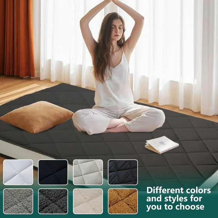 Japanese Floor Mattress Futon Mattress, Thicken Tatami Mat Sleeping Pad Foldable Roll up Mattress