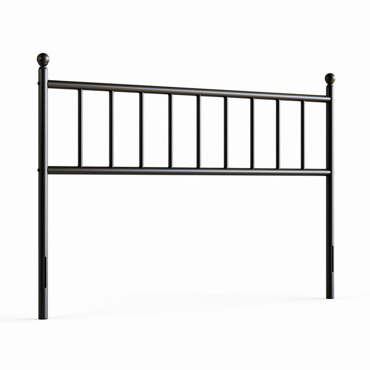 Durham Steel Vertical Bar Metal Headboard, Black, Queen