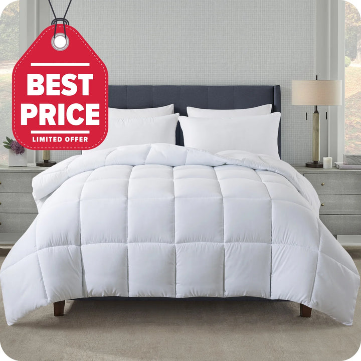 King Duvet Insert - Hotel Style down Alternative White Comforter, Quilted All Season Duvet with Corner Tabs