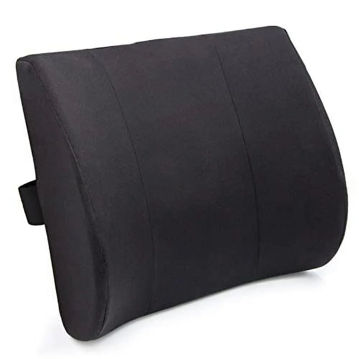 Lumbar Pillow for Chair to Assist with Support with Removable Washable Cover to Ease Lower Back Pain and Discomfort While Improving Posture, 14 X 13 X 5, Contoured Foam, Premium, Black