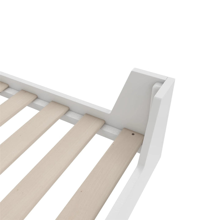 Maverick Montessori Toddler Floor Bed with 2 Heights, White