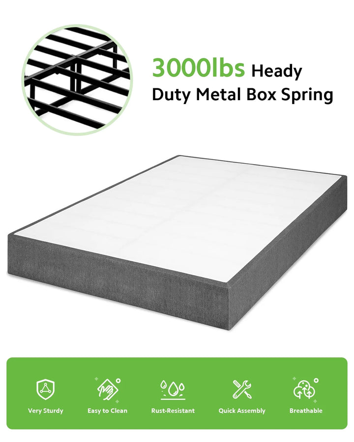 3000 Lbs Max Weight Capacity 9" Heavy Duty Metal Box Spring Full Box Spring, Full Size Box Springs