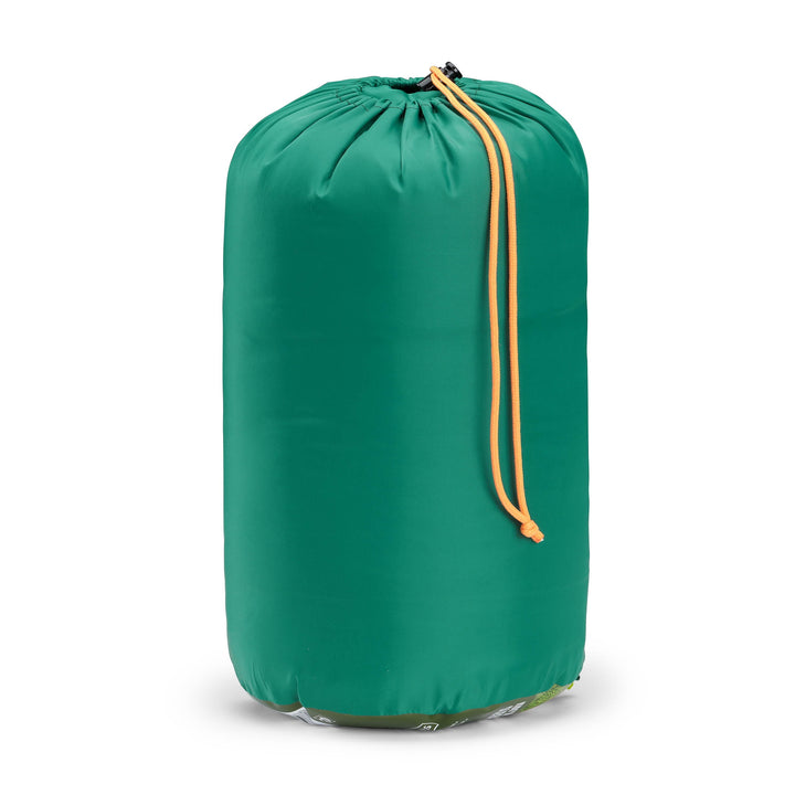 50F YOUTH WARM WEATHER RECTANGULAR SLEEPING BAG - Dark Green/Light Green