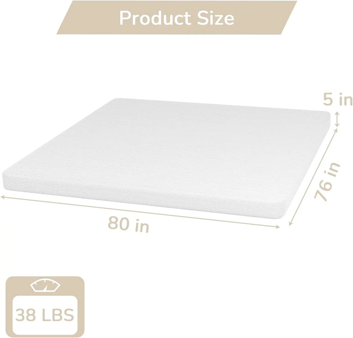 5-Inch Memory Foam Mattress with Cooling Gel Infusion, King Size