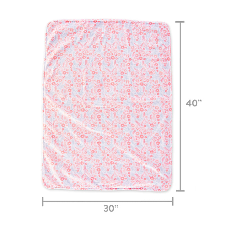 Baby Girl Premium Ultra Soft Plush Floral Blanket, 30" X 40"