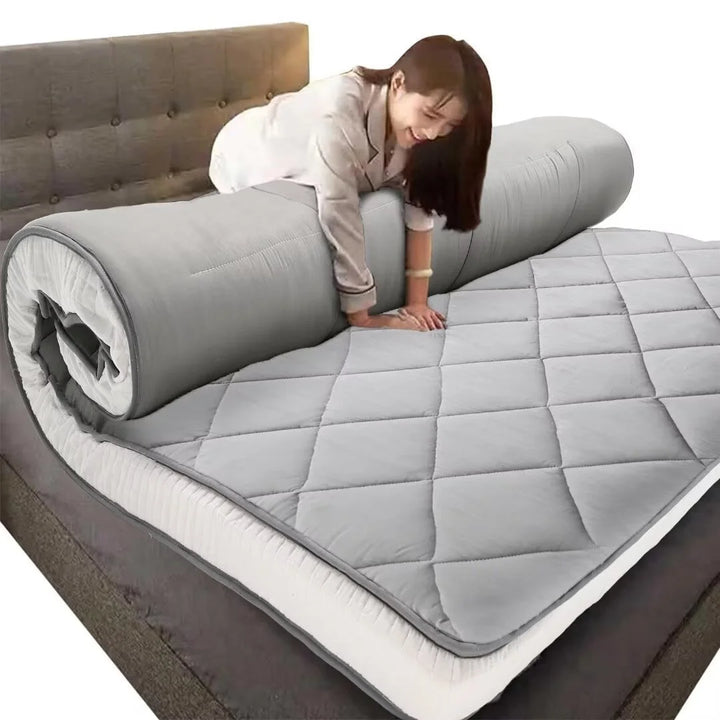 Japanese Floor Mattress Futon Mattress, Memory Foam Futon Roll up Guest Mattress Queen Size(80*60*4In)