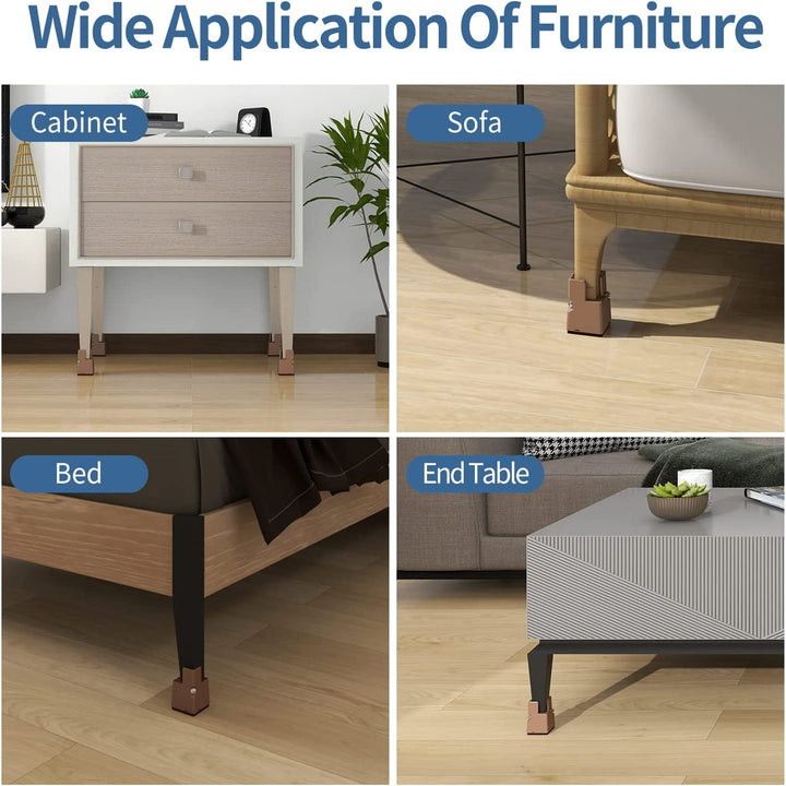Adjustable Bed Risers Screw Clamp, Fits Furniture Risers Diameter from 0.87" to 1.5" Elevation in Heights 4 Inch Heavy Duty 4Pack