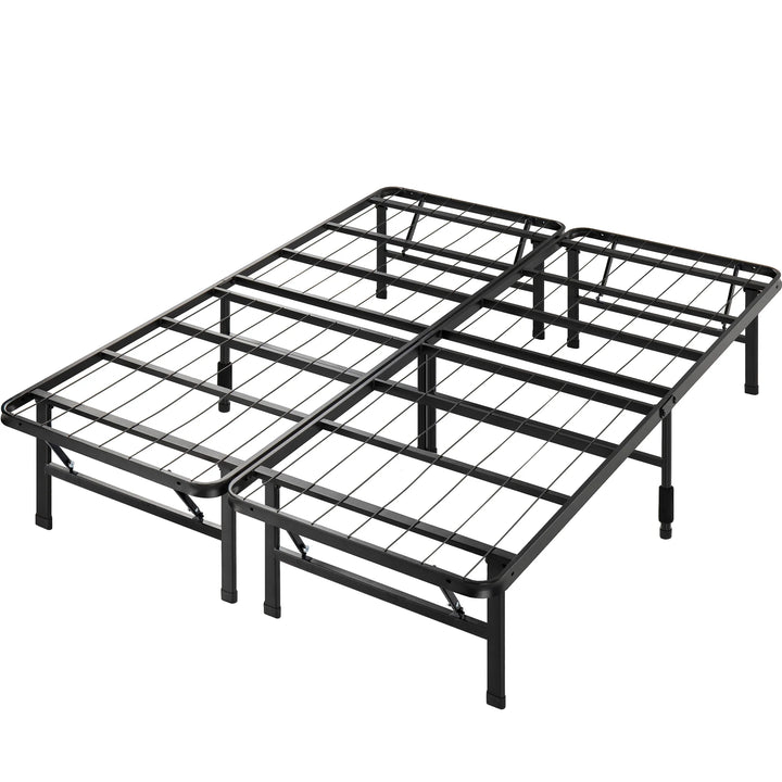 14" Black Metal Smartbase® Tool-Free Assembly Mattress Foundation, Queen