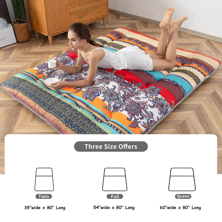 Boho Floor Mattress, Japanese Style Futon Mattress Camping Mattress Twin