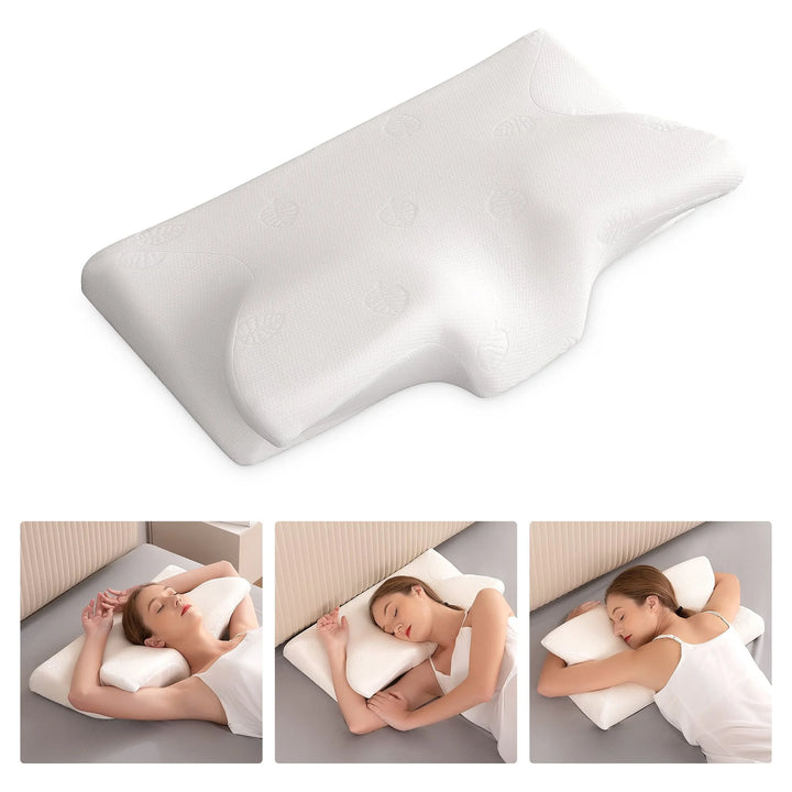 Cervical Memory Foam Pillow, for All Ages Side Back & Stomach Sleepers