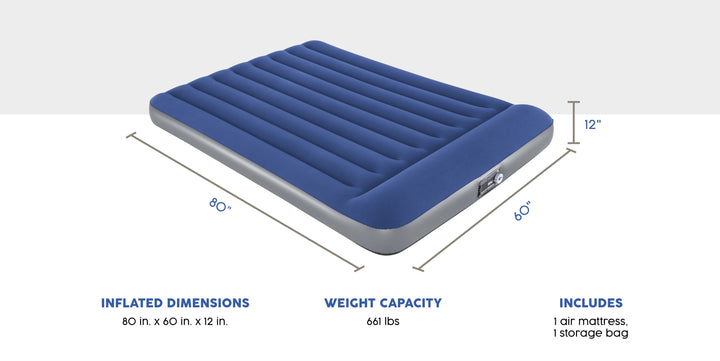 12" Tritech Queen Air Mattress with Built-In Pump