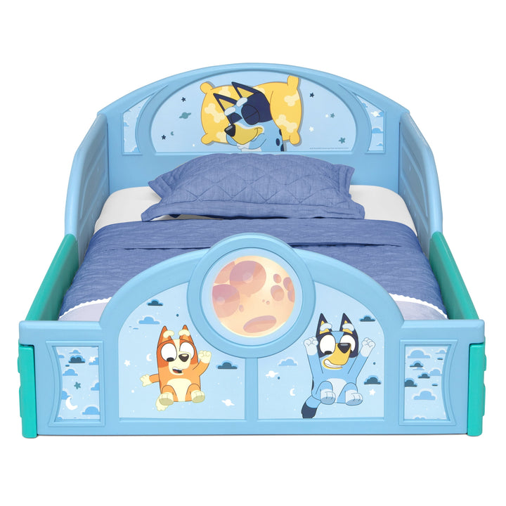 Bluey Sleep and Play Toddler Bed with Built-In Guardrails by