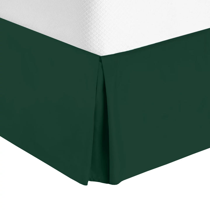 14" Tailored Pleated Bed Skirt Dust Ruffle, King, Hunter Green, by