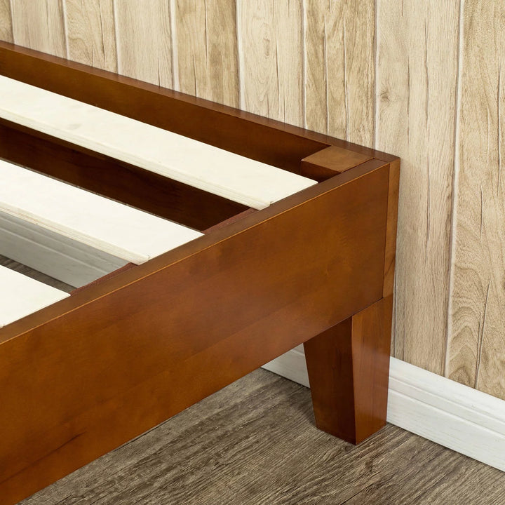 Wen 12" Deluxe Wood Platform Bed Frame, Cherry, Queen