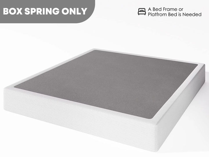 9 Inch Full Size Box Spring, Full Box Spring Only, Metal Box Spring Full with Fabric Cover, Sturdy Mattress Foundation, Noise Free, Non-Slip, Easy Assembly