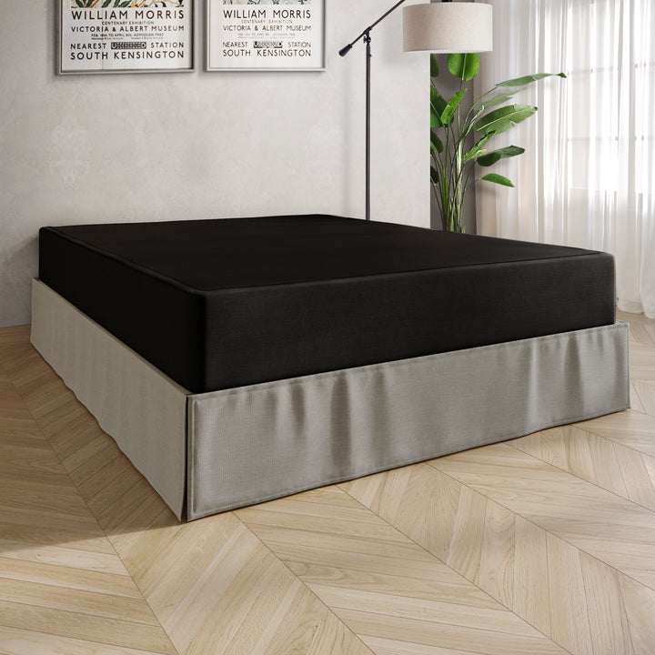 8" Queen Metal Box Spring, Black Linen