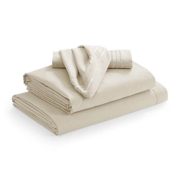 Queen Sheets Set, 1800 Series Deep Pocket 4 Piece, Luxury Soft Microfiber Bed Sheets Set, Beige Cream