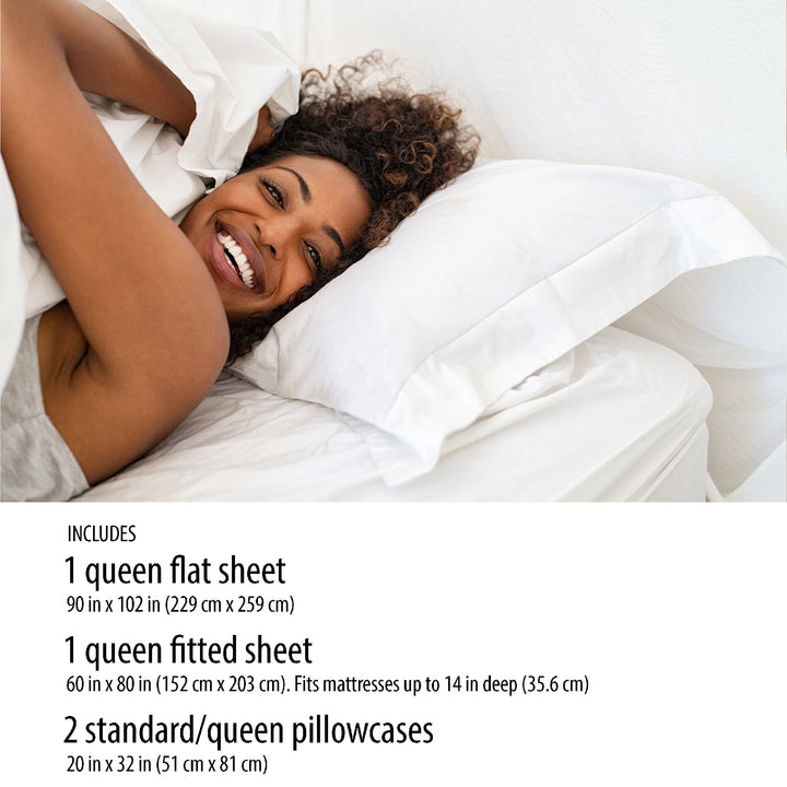 Comfort Chill Microfiber Bed Sheet Set, Queen, Washed Indigo, 4 Piece