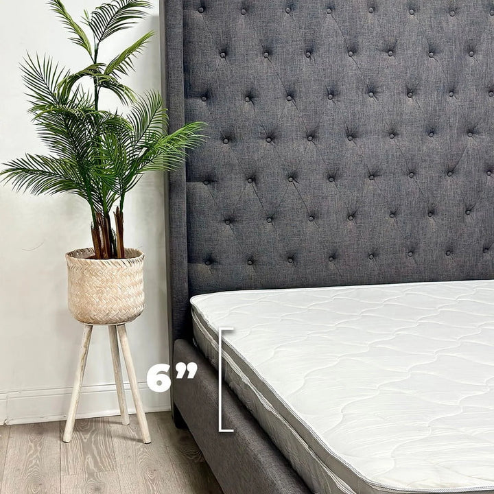 Queen Mattress - 6 Inch Comfort Foam & Spring Hybrid Mattress - Tight Top - Medium Firm - Oliver & Smith