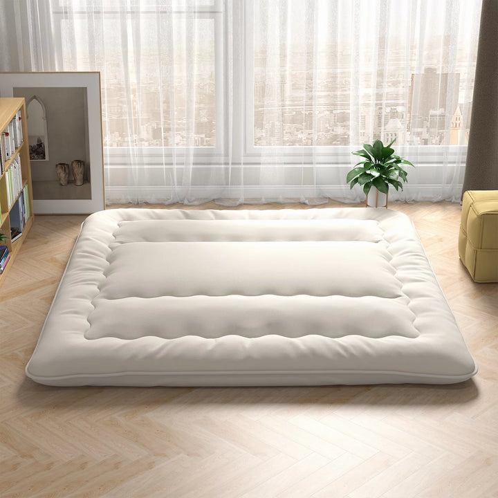 King Futon Mattress with Washable Cover and Carry Bag - Beige