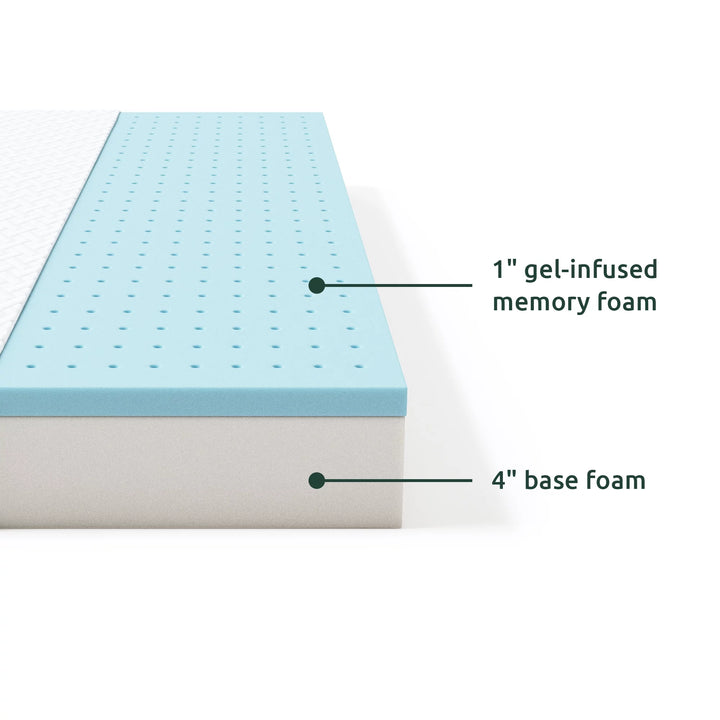 5" Gel Memory Foam Mattress, Twin