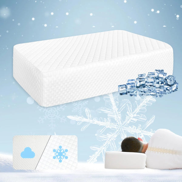 Cooling Cube Pillow for Side Sleepers - 5" Memory Foam Pillow, Firm Bed Pillow with Dual-Sided Cover, Pillows for Head Neck Shoulder Pain Relief